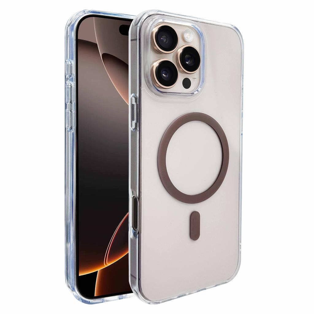 For iPhone 16 Pro Case Magnetic Case Shockproof TPU+PC Clear Phone Cover