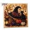 Halloween Faux Pearl Art Kit DIY Kit, Spooky Cute 3D Diamond Painting Craft Projects for Adults Craft, Witch Black Cat Pumpkin Ghost Wall Adults,