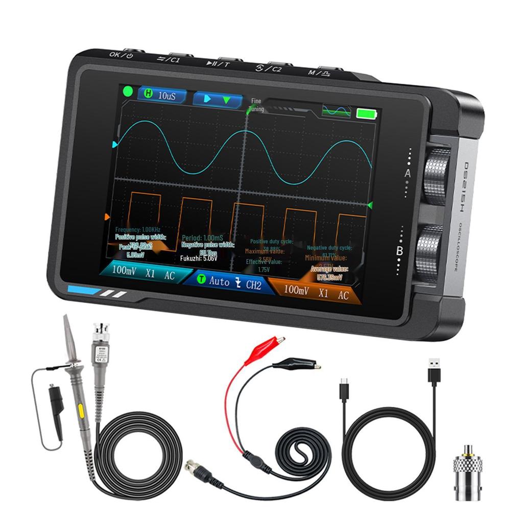 Phinirees Compact Dual-Channel Handheld Oscilloscope & High-Precision Digital Signal Generator
