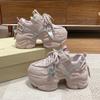 Mode 10cm Herbst Frühling Chunky Sneakers Frauen Lace Up Non-slip Plattform Sport Schuhe Dicke Sohle Schuhe Weibliche Heels casual Sneakers