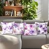 Purple Flowers Cushion Pillowcase Printed Polyester 45X45Cm Throw Pillowcover Decorative Sofa Cushion Pillowslip Home Decor