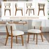 Modern Mid-Century Style Dining Chair Set of 2, Solid Wood Legs Fabric Upholstered Seat for Kitchen, Dining Room or Office (Beige Linen)