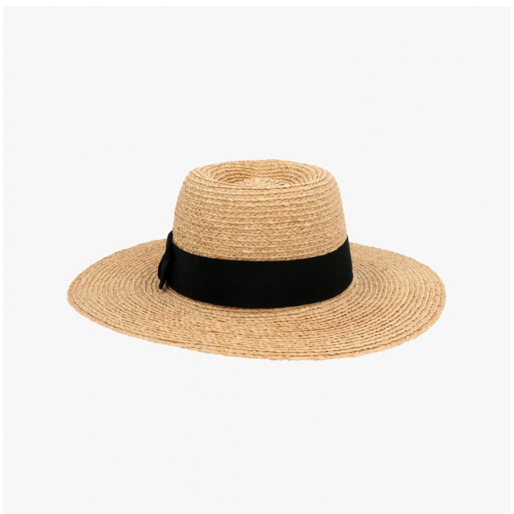 Helen Kaminski Zenna Natural Black Fedora Bucket Hat Hat51932