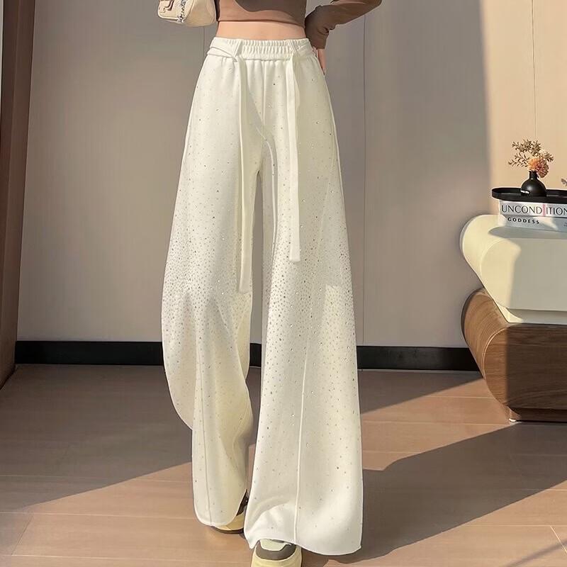 La Chapelle Sparkling Rhinestone Casual Pants