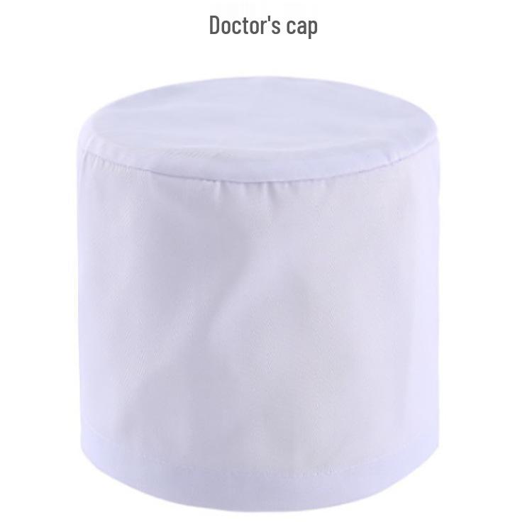 Unisex Thickened White Doctor and Nurse Cap - Sanitary and Professional Round Work Hat