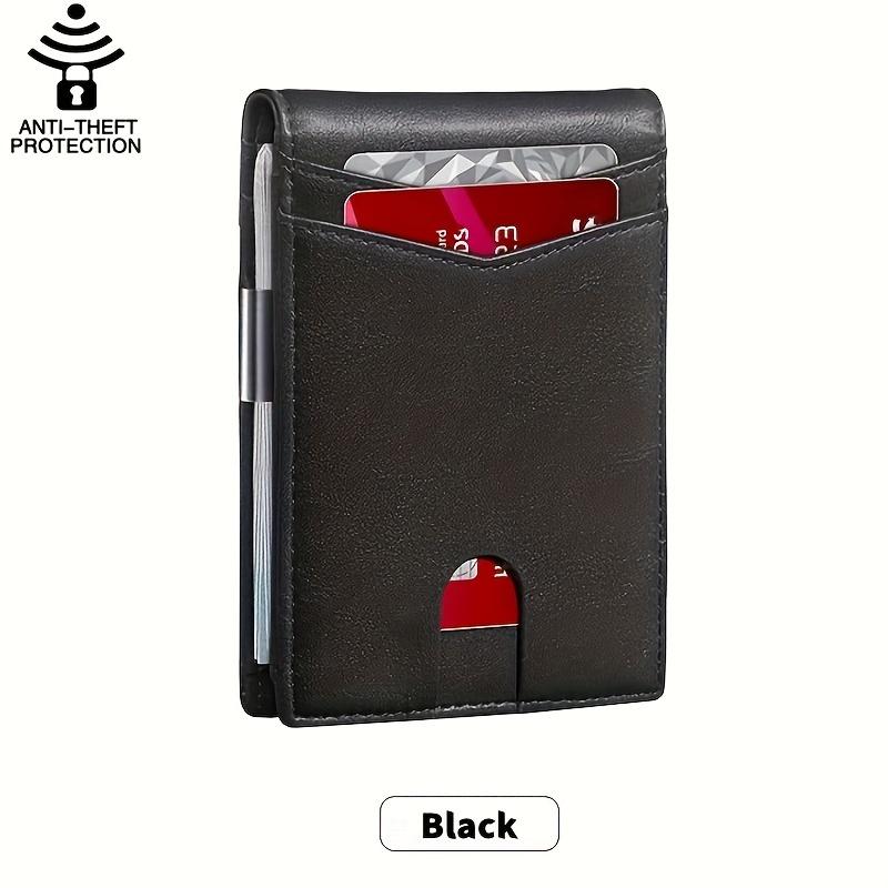 Portafoglio intelligente sottile da uomo in vera pelle RFID 2023 con clip per carta di credito per soldi Mini titolare della carta portafoglio sottile da uomo con blocco