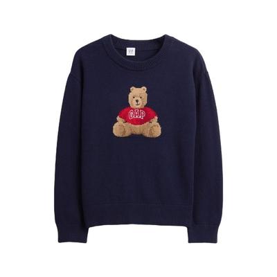 Kinder-Winter-Strickpullover 2025 mit gesticktem Logo-Bären