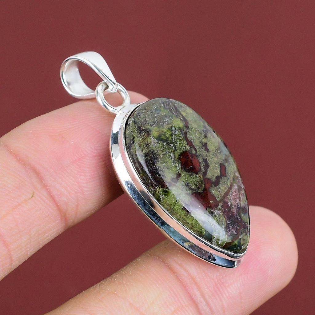 Dragon Bloodstone Pendant 925 Sterling Silver Pendant Handmade Pendant Dragon Bloodstone Gemstone Jewelry Gift For Her Latest Design Pendant