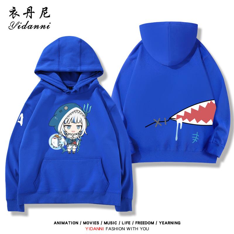 

Gawr Gura printed hooded sweatshirt men s autumn and winter street comfortable loose tops youth casual fashion pullover 3XL
