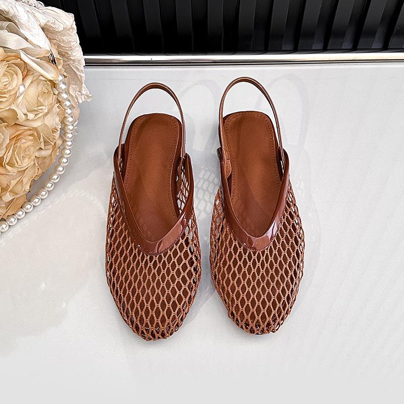 Scarpe Piatte Slingback da Donna Punta Tonda Chiusa Ballerine Estive Casual Scarpe Sandalo a Rete da Donna Scarpe Ballerina Comode Rete Antiscivolo Scarpe Eleganti