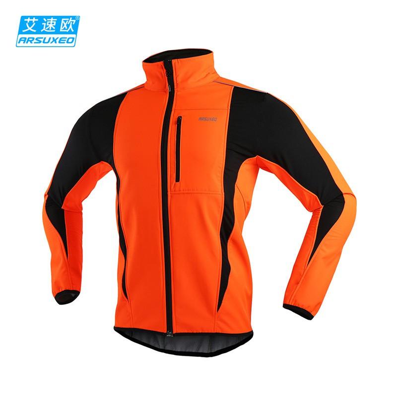 ARSUXEO Veste de cyclisme d'hiver coupe-vent doublée polaire 3 couches pour homme Vêtement d'extérieur chaud pour le sport en extérieur