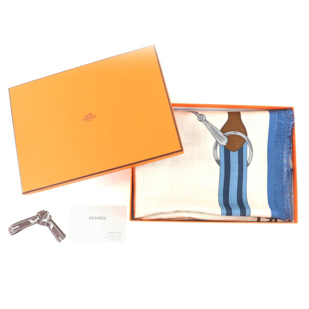 Exzellenter HERMES Schal Rechteck 63x70,9"" Tattersall Kaschmir Damen Gebraucht