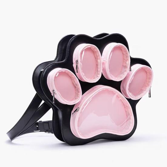 Cat Paw Ita Bag Pin Doll Display Backpack Transparent Pouch Backpack for Cat Lover Gift Street Daily Outings