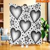 1pc 2D Flat Printing Spring And Summer New Arrival Black And White Polka Dot Heart Star Pattern Digital Print Blanket, All-Season Use, Casual Throw, 1