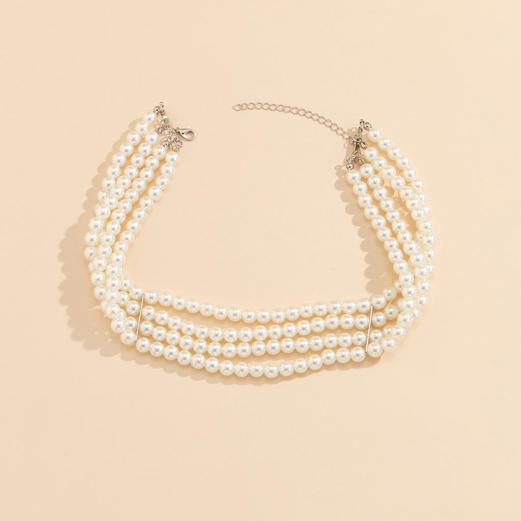 Fashion, highlight ABS popular necklace handmade multi-layer pearl necklace necklace jewelry women chocker