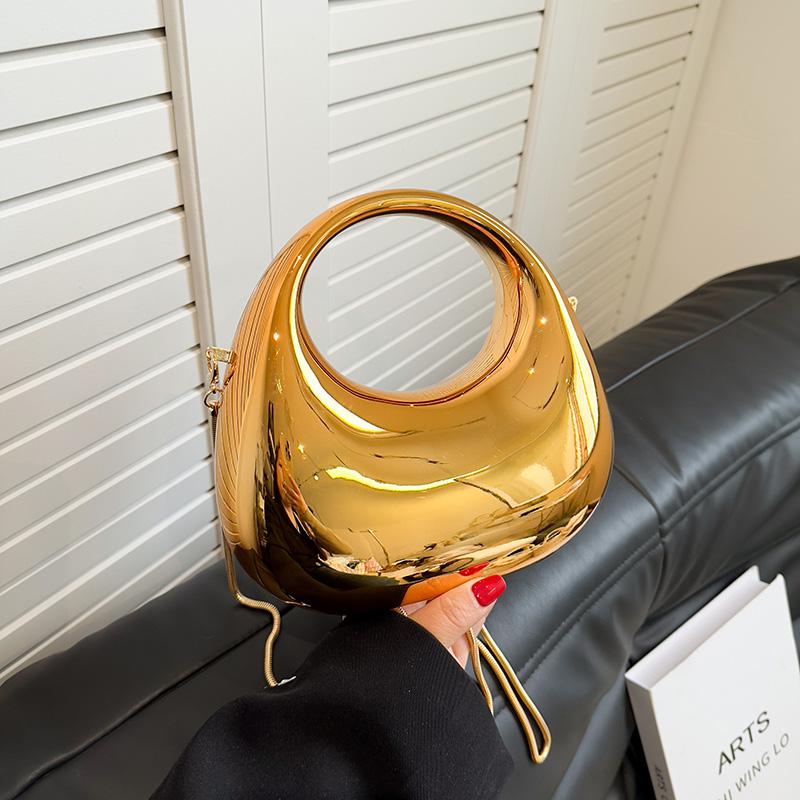 Evening Clutch Bags for Women Luxury Designer Purses and Handbags Golden Wedding Dinner Party Round Handle Wrist Bag