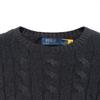 Polo Ralph Lauren FW23 Solid Logo Embroidered Cable Knit Crew Neck Long Sleeve Sweater Men sweater Gray 710918998-019