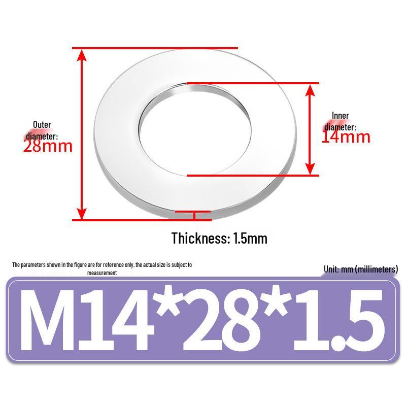 Jin Juntai Thick & Thin Stainless Steel Flat Washer, Round M10-M36