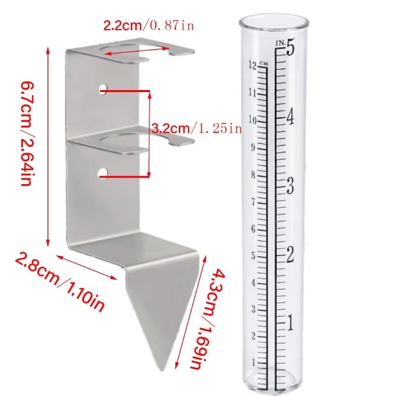 strong  Plastic Rain Gauges Replacement Tubes with Support Upgrades for Outdoor Garden Agriculture Meteorological Use