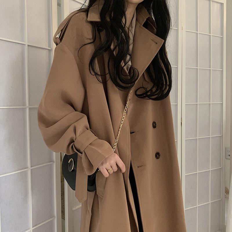 

Women s Mid-Length Wool Cape Coat, Autumn & Winter Korean Style, Hepburn-Inspired, Double-Faced, Thickened Trench. S, Recommended for Under 105 lbs
