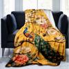 Peacock Flowers blanket Personalized Name Flannel Blanket Soft Cozy Plush Throw for Sofa Bed Lightweight Home Décor