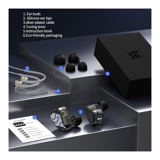 KZ ZAT 8BA+1DD Hybrid Tuning Adjustable Dual Driver Earbuds Its strength challenges all flagship products in the HIFI industry Re-cable design 3D