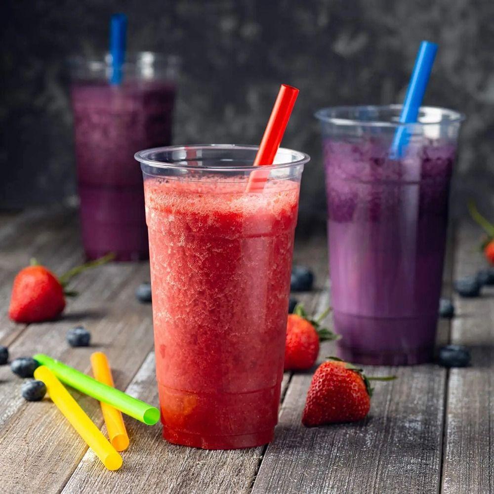 100Pcs Party Supplies Bar Accessories Plastic Disposable Straws Summer Multicolor Colorful Drinking Straw Large 19cm
