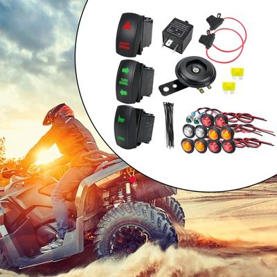 ATV UTV Sinyal Lambası Seti Flaşör Rölesi Sigortalar Sağlam Kendin Yap Motosikletler Golf için Yola Uygun