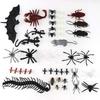 148Pcs Realistic Bugs Plastic Trick Joke Toys Fake Snake Cockroaches Spiders Centipedes Halloween Party Fool's Day Decoration