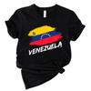 Baumwollhemd mit aufgedruckter venezolanischer Flagge Traditionelles südamerikanisches Hemd 2026 Sommer Mode Damen Baumwolle Locker T-Shirt