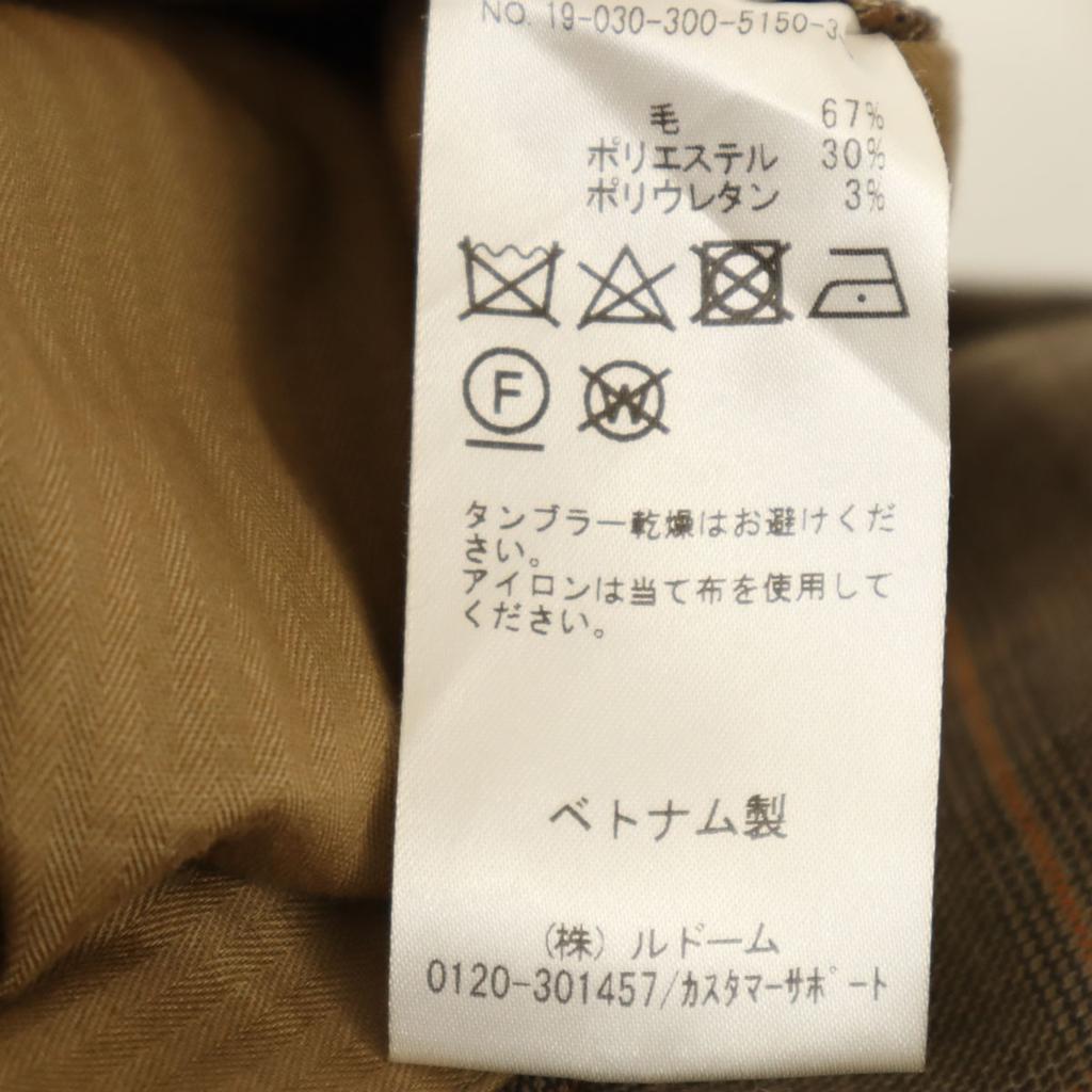 EDIFICE Glen Check Tapered Pants M Brown Men's Used