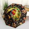Color Retro BirdThemed Automatic Opening and Closing Umbrella - 8 Ribs, Suitable for Leisure and Going Out, Outdoor Accessory, Gothic Style,