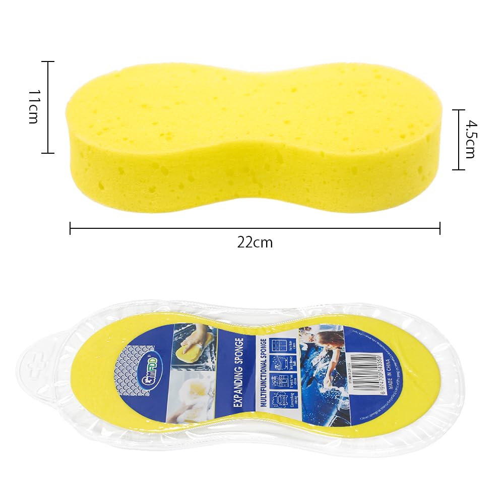 Juufly Car Wash Wax and Set Sponges, Sponges, Scratch-Free, Water-Resistant, Soft, Thick, Absorbent, 5-Piece