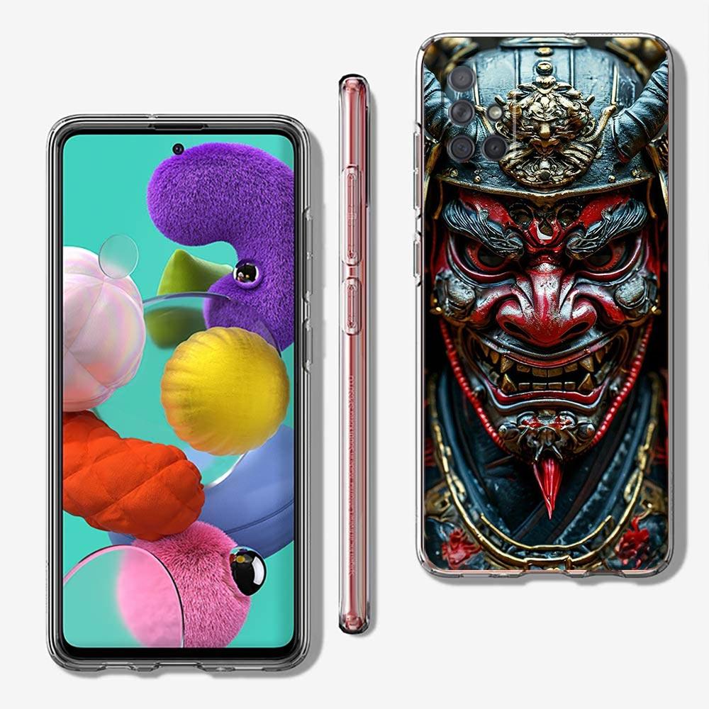 Samurai Hannya Mask Ghost Phone Case for Samsung A13 A15 A25 A35 A51 A55 A71 A21S A11 A31 A41 A23 A53 A73 5G A03S A05s Cover