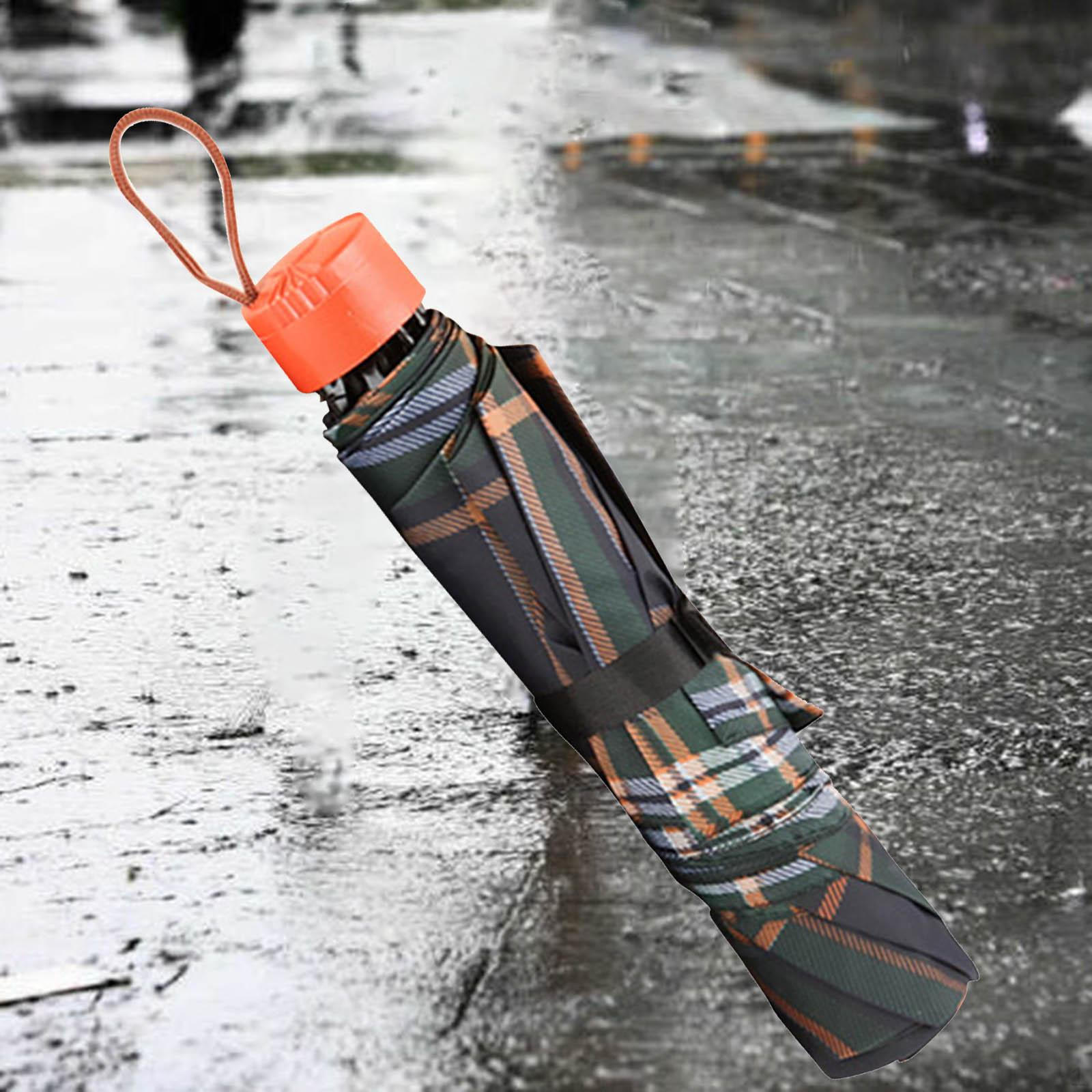 

Складений парасолька для подорожей для чоловіків, жінок, портативний вітрозахист від сонця, дощу 7 Rib Grid