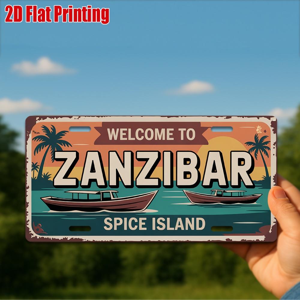 

D Flat Printing pc Vintage Metal Sign for Decorative Purposes Only Outdoor Plaque Wall Decor (cm xcm) Zanzibar 15x30cm(5.9x7.8inch)