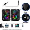 Usb Wired Speakers for Computer Audio Multimedia Colorful Lighting Desktop Game Audio Speaker USB LED RGB Speaker for Car