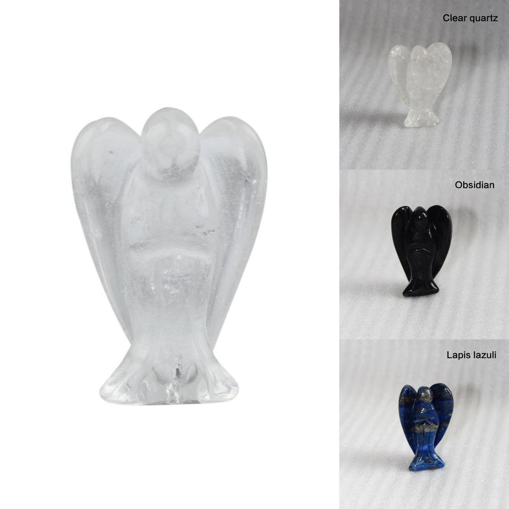 Carved Crystal Guardian Angel Figurine Pocket Stone Healing Craft Statue 1.5" Educational And Engaging Guardian Angel Pocket Stone For Spiritual