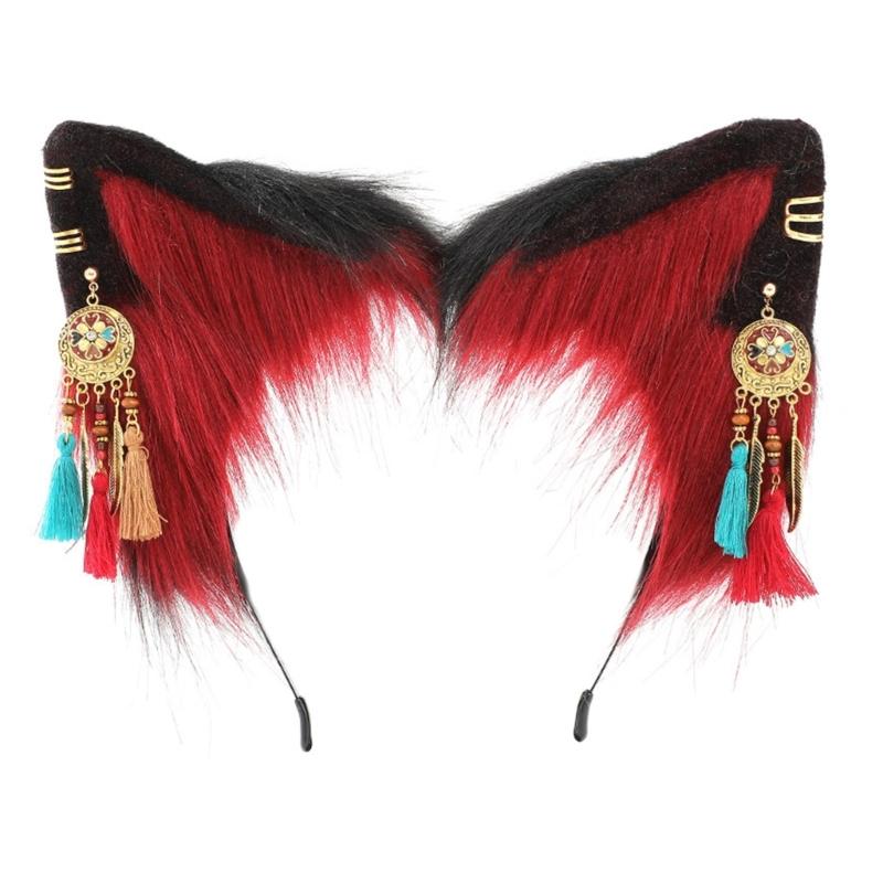 Sexy Foxes Bunny Ear Headband Lolita Cosplay Beast Ears Hair Hoop Anime Cosplay Props Furry Masquerade Party Costume Hairband