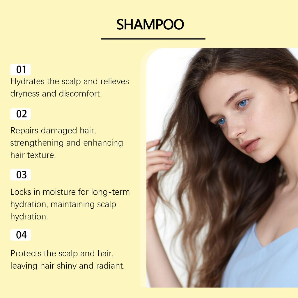 Rosemary Shampoo Hair Thickness Regrowth Soothing Scalp Anti Dandruff Oil Control Repair Split Ends Hair Refreshing Fluffy Hair