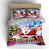 Santa Claus Merry Christmas Scene Bedding Duvet Cover Set Duvet Cover Pillowcases  (1*Duvet Cover 2*Pillowcases, Without Duvet Insert)