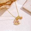 2026 High-End Titanium Steel Zirconia Necklace with Micro-Paved Copper Pendant for Women