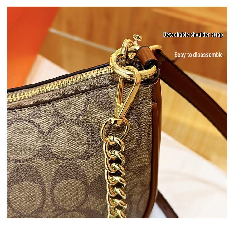 Řetízková kabelka ve tvaru knedlíku s potiskem písmen: Všestranná 25cm módní kabelka přes rameno a crossbody