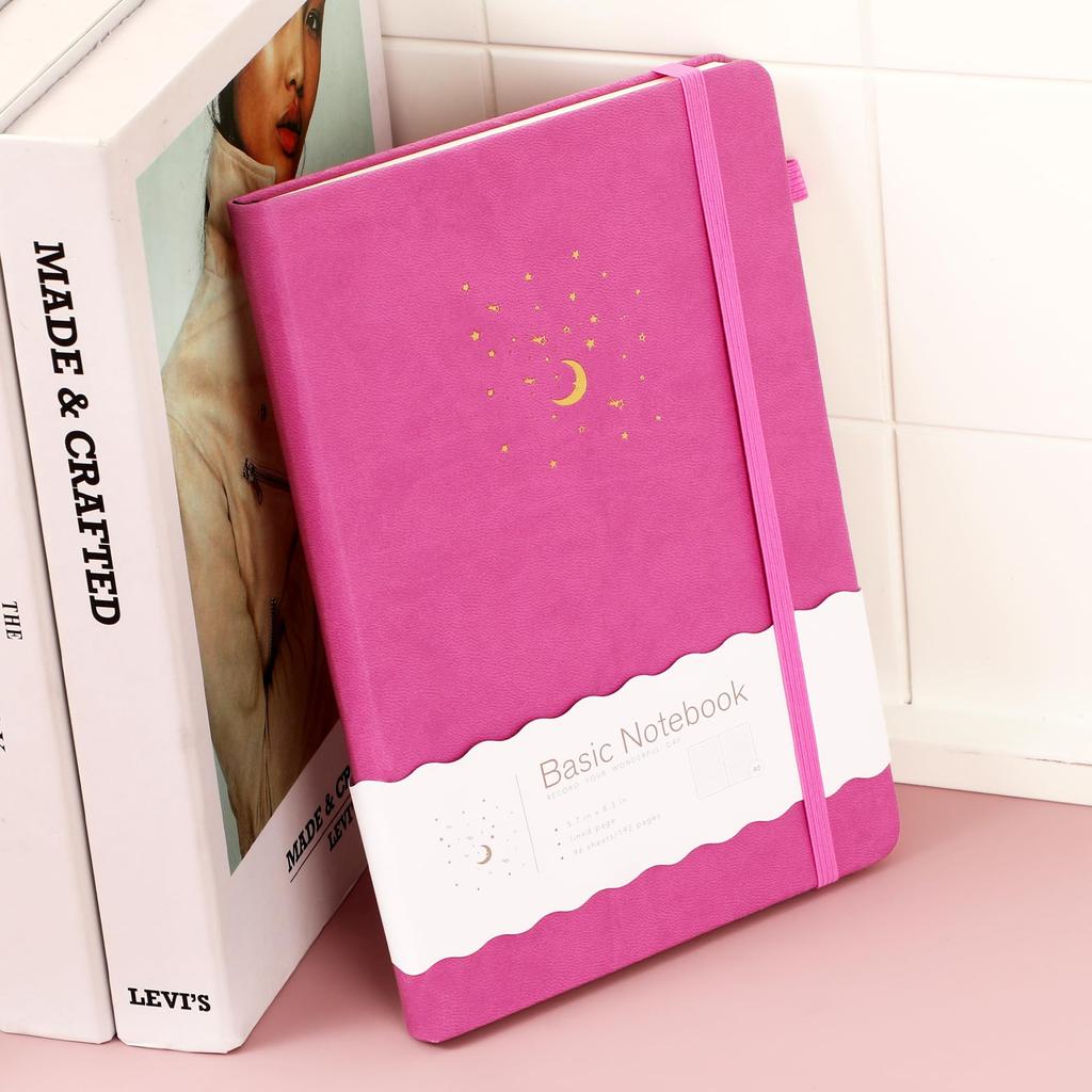 CAGIE A5 Hardcover 8mm Ruled Pen Classic x Travel Lilac Notebook, Stylish, Lines, Holder, Design, Cute, 14.5cm 21cm, Business, Adult, Girl, Journal,