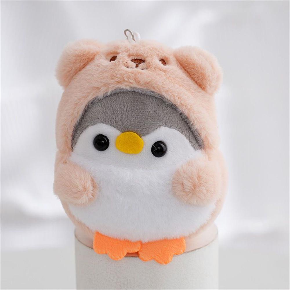 

New 8CM 4Colors , Key Chain Ring Pendant TOY , Fluffy Plush Penguin Stuffed Animal TOY Doll розовый