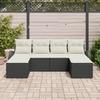 VidaXL Ensemble de canapé de jardin de 6 pièces avec coussins noir en poly rotin 3346147