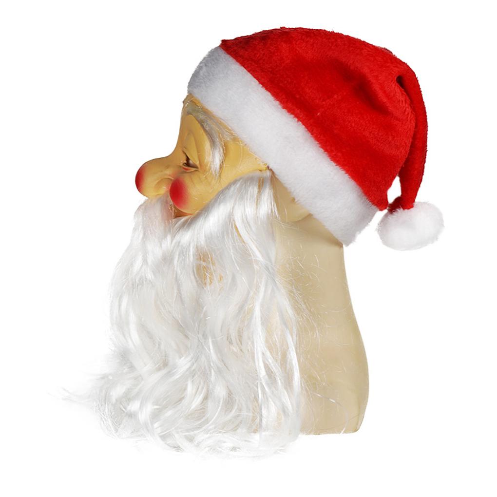 2026 New Santa Claus Wacky Mask Realistic Full Head Cover For Party And Event Wear Funny Father Christmas Hat And Beard Reusable