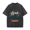Spanish Faith Quote Typography Desig Retro Washed Distressed T Shirt Men Summer Casual Short Sleeve
