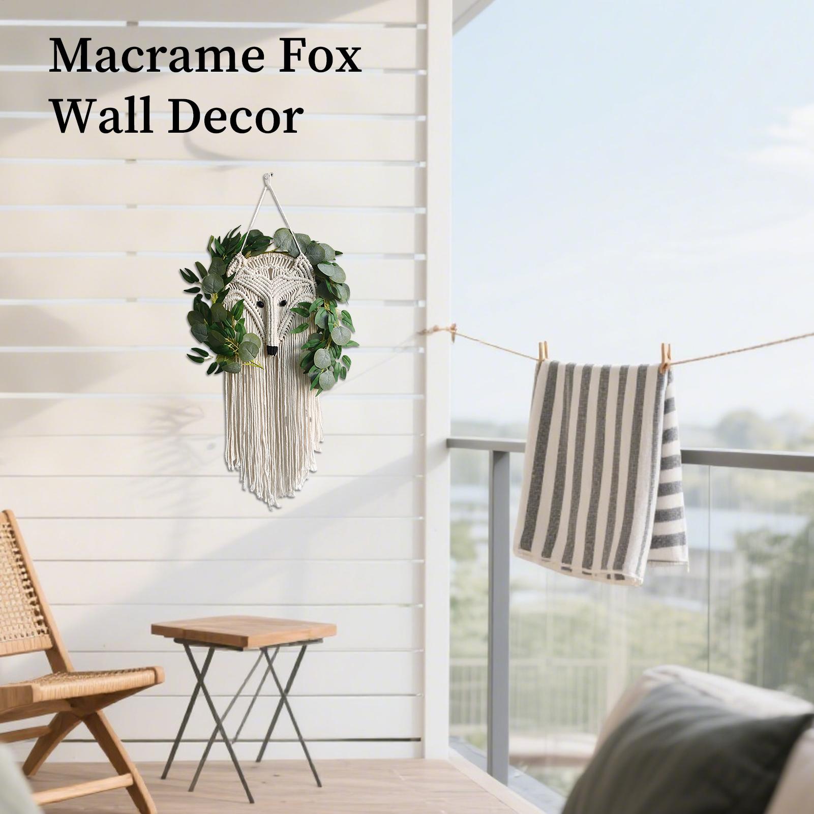 

Boho Macrame Wall Art Boho Tapestry with Fake Plants Wall Decor Aesthetic Long Woven Tassel for Home Dorm Living Room Cafe CHINA