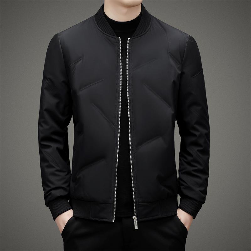 New Autumn and Winter Baseball Collar Down Jacket for Young Men, Short Trendy Simple Down Jacket, Cold-proof Down Jacket